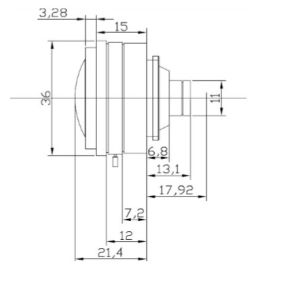 Quality φ5.6mm 1/2&quot; 1.79mm manual Iris C mount 5 Megapixel Fisheye Lens, F1.6 panoramic lens, CCL12179MMPC for sale