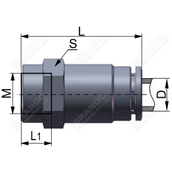 Female Straight Brass Pneumatic Quick Fittings 1/8'' 1/4'' 3/8'' 1/2''