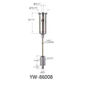 OEM Acoustic Panel Hanging System Up Adjustable 2000mm Length YW86004