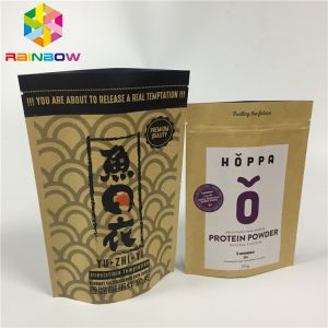 Kraft Paper k Stand Up Pouches Aluminum Foil Self Stand Moisture Proof For Nut