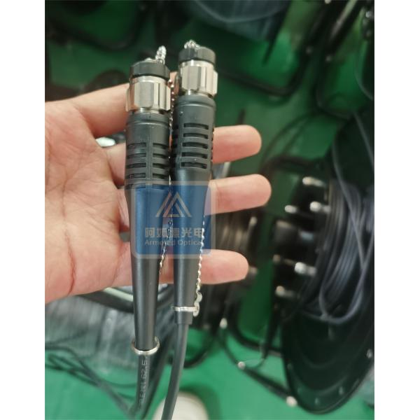 Armored Fiber Optic Patch Cord 4 Core ODC Connector 5.0mm Black TPU