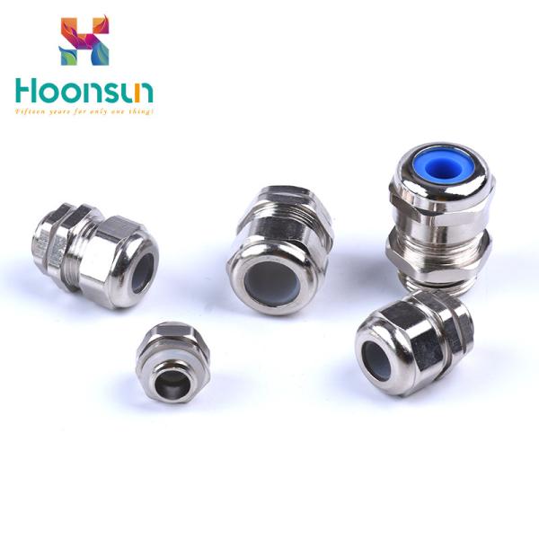Buy RoHS PG Thread Electrical Cable Gland Brass Material With Metal Lock Nuts at wholesale prices