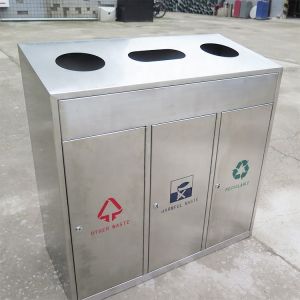 900L*400W*900H Mm 240L 3 Compartment Trash Bin