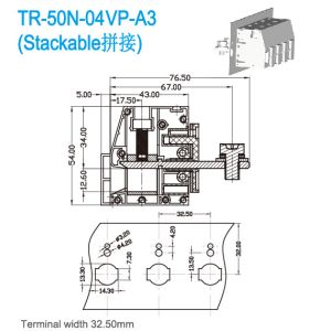 Steel Tin Plated Copper Through Panel Terminal Blocks PA66 UL94 V0