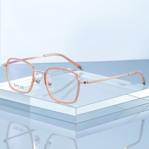 Acetate Titanium Ultra Light Glasses CE Metal Box Clear Lens