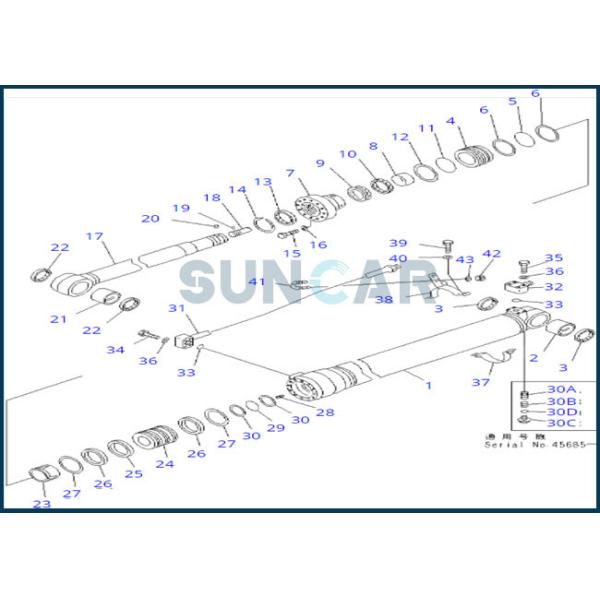 Buy 707-99-44230 7079944230 Arm Cylinder Seal Kit For PC100-6 KOMATSU at wholesale prices