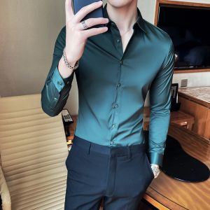 Knitted Long Sleeve Slim Fit Shirts For Men Popular Choice for Adults