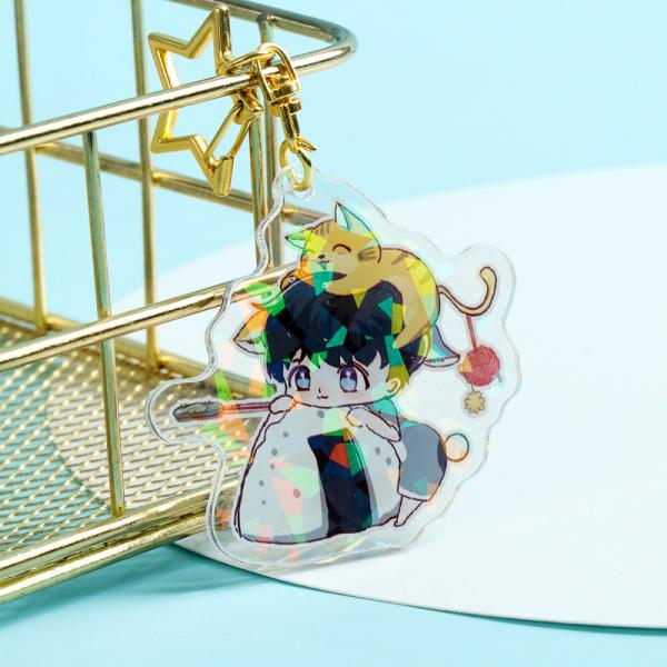 Acrylic cartoon keychain pendant lovely cute boy girls animal star surrounding Logo
