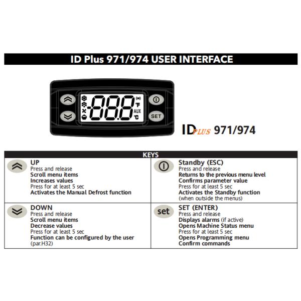 ID Plus 971 974 Eliwell Digital Refrigeration Controller 230VAC