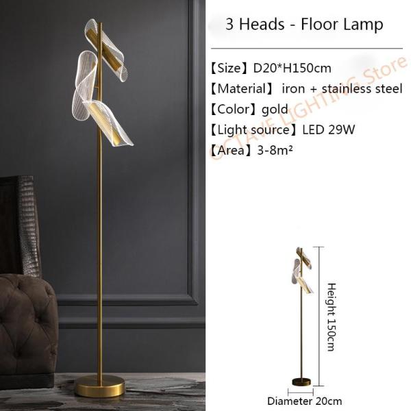 Gold Simple Nordic LED Floor Lamp For Study Living Room Bedroom Decoration Vertical minimalist led floor lamp(WH-MFL-98)