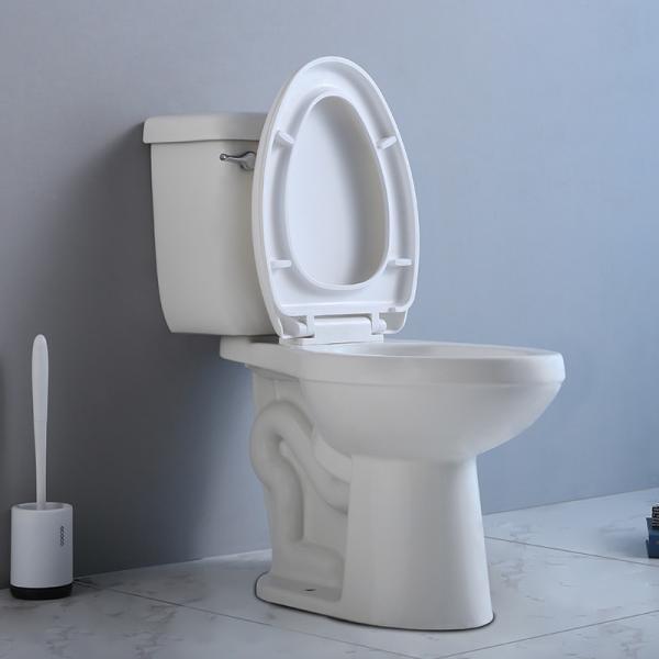 Single Flush Two Piece Elongated Toilet Right Height 12" Rough In S-Trap