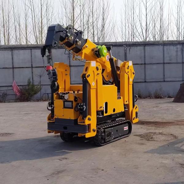 Electric And Diesel Power 3 Ton Spider Crane With Steel Body Construction