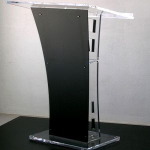 Contemporary Clear Acrylic Lectern & Podium With Storage Shelf teacher podium