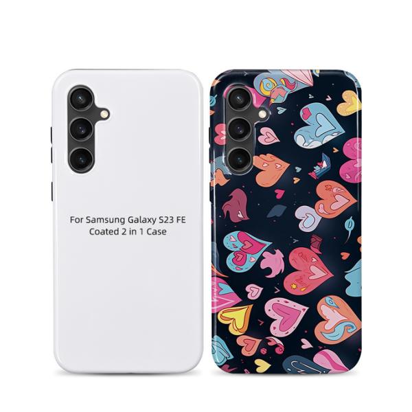 Customized Logo 3D Sublimation 2 in 1 Phone Case For Samsung Galaxy S23 S24 S25 FE In Dual Layer Design