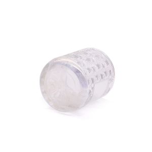 Custom Carved Transparent Frosted Glass Candle Cup Handmade