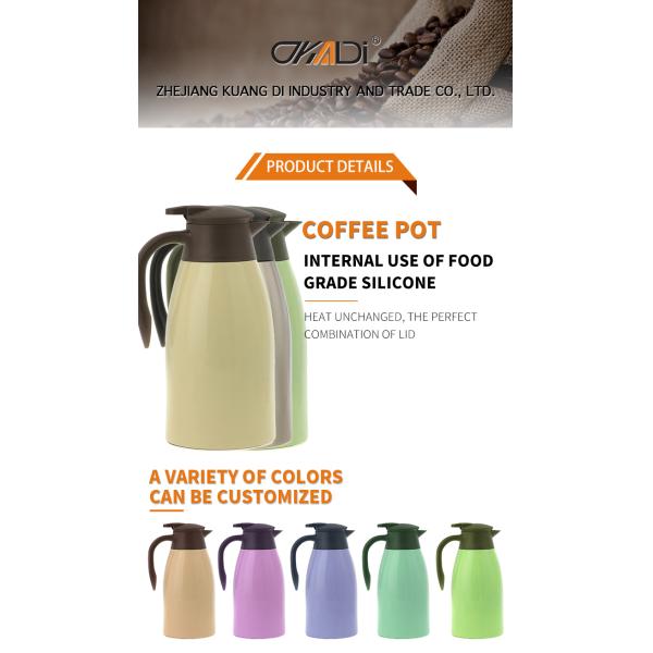 Hot Drink Carrier Container with Heat Cold Retention Thermal Coffee Carafe Stainless Steel 2 Liter