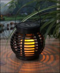 Quality Customized Size Solar Garden Lights , Solar Mini Rattan Basket Round for sale