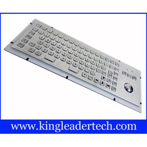 IP65 Rated Stainless Steel Industrial Computer Kiosk Keyboard With Trackball