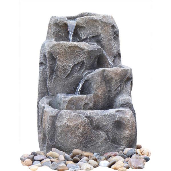 Buy Modern Alpine Rock Waterfall Fountain With Fiberglass / Resin Material at wholesale prices
