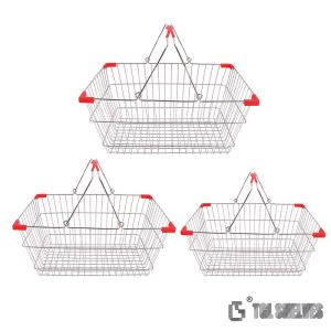 China Wire Metal Shopping Basket L355xW250xH170mm Chrome Plated Surface on sale
