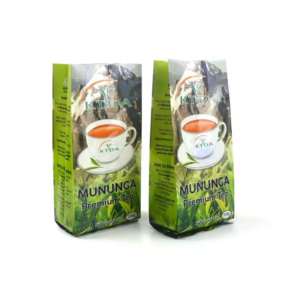 Custom Printed Laminated 240g 500g Waterproof Plastic Bag Pouch Back Seal Foil Food Grade Tea Packaging Bags Side Gusset