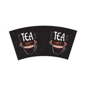 Flexo Printing Biodegradable Tea Cups Paper Cup Fan With Double Side PE