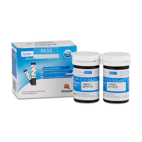 Buy SAFE ACCU Sinocare Blood Glucose Test Strips 30-60% HCT Venous Plasma Calibration Sample For Glucometer Sugar Blood Met at wholesale prices