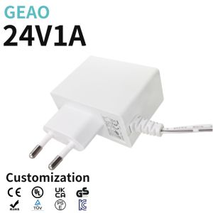 24V 1A Wall Mount Power Adapters Electronic Safe For Dvd Fiber