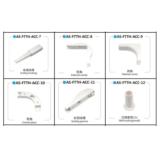 Corner Piece Ftth Fiber Optic Accessories For Indoor Drop Cable White Color