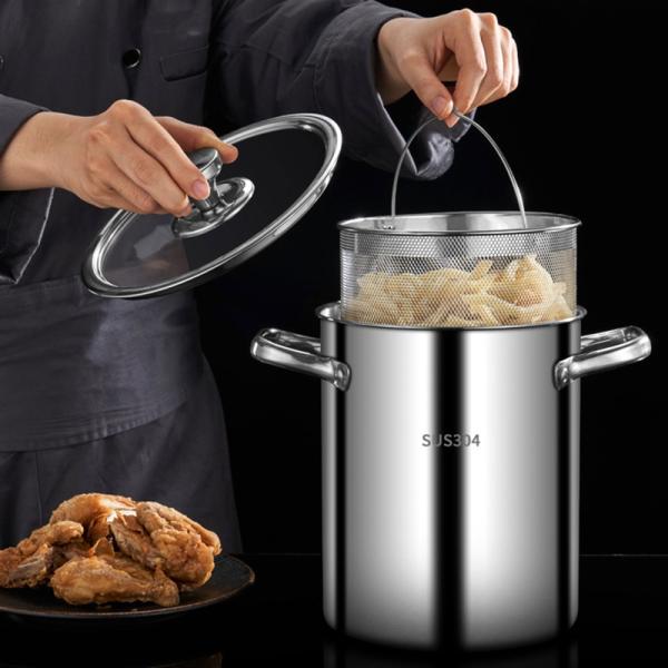 304 Stainless Steel Deep Frying Pots For French Chip Frying