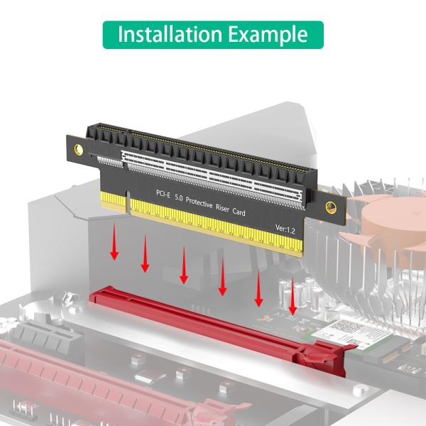 PCI-E Express 5.0 16X Male To Female Extender Riser Card Adapter Pcie 5.0 16x 180 Degree Height Increasing Card