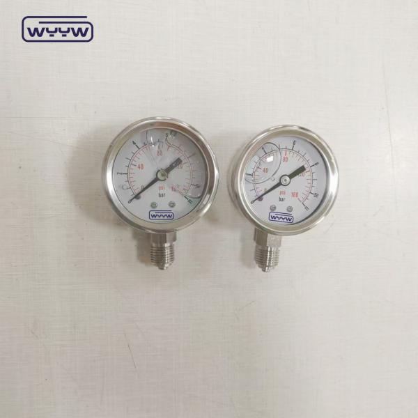 Buy Bottom Mount Liquid Filled Hydraulic Pressure Gauge For Automotive Industry at wholesale prices