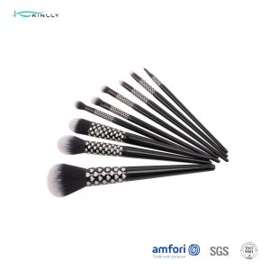 BSCI 9PCS Wooden Handle Makeup Brushes With Synthetic Hair