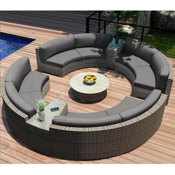 Outdoor Leisure Courtyard Villa Garden Outdoor Arc-Shaped Combination Of Aluminum Alloy Waterproof And Sunscreen Rattan