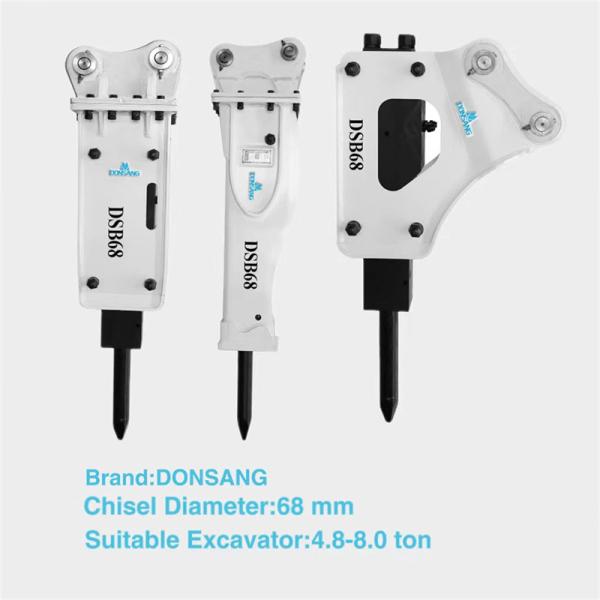 Buy Small 4.8-8.0 Ton Hydraulic Rock Breaker 68mm For Mini Excavator at wholesale prices