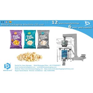 Popcorn kernels automatic packing machine with weighing, printing and labeling