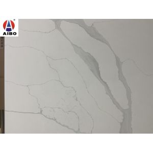 High Tenacity Calacatta white Quartz Stone Polished Surface Strong Crack