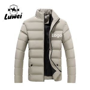 Winter Padded Cotton Jacket Men Windproof Worsted Knitted Coat