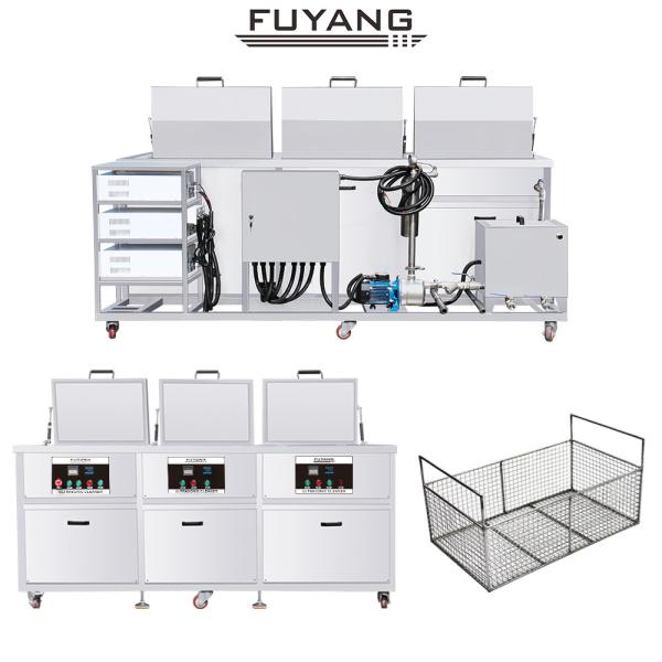 Three Tanks Solvent Industrial Ultrasonic Cleaner Adjustable Timer With SUS304