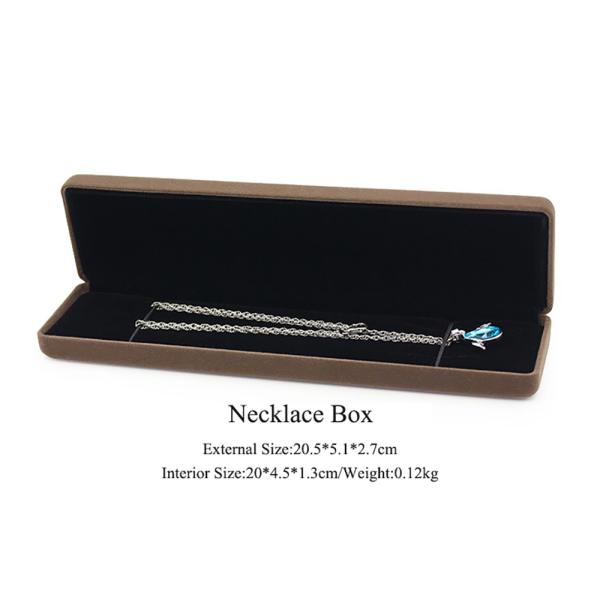 Brown Jewelry Velvet Packaging Box For Necklace Rings