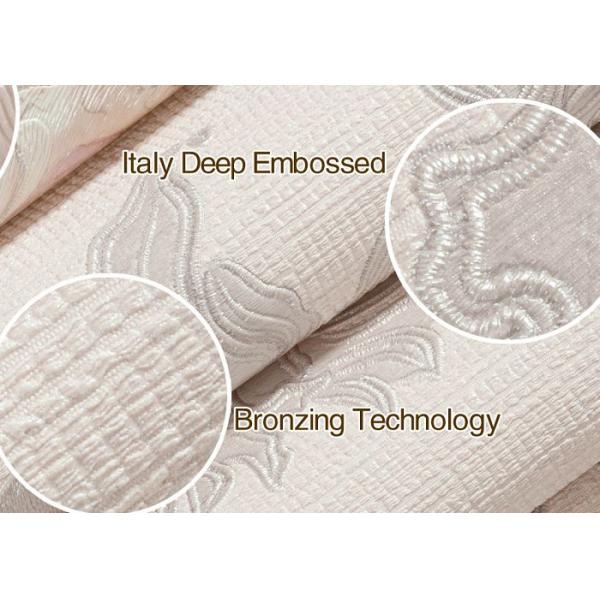 Removable Retro Vintage Wallpaper with Light Pink Floral Pattern