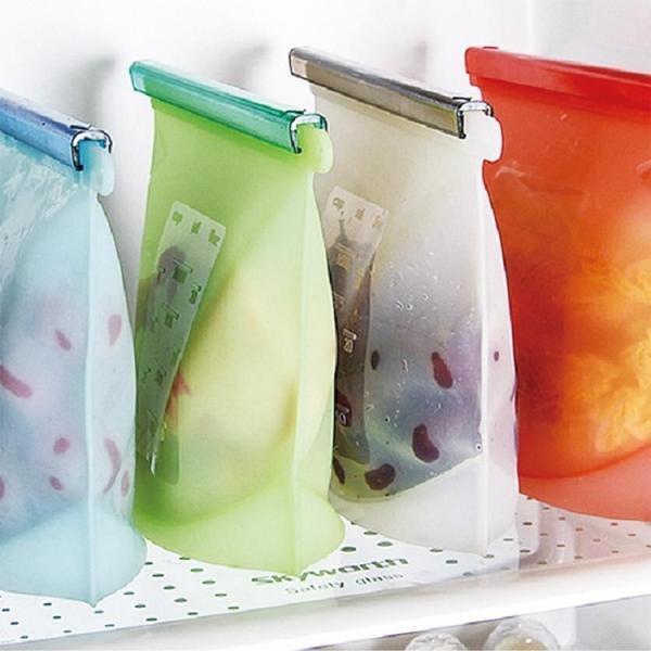 Buy Fancy reusable silicone food storage bag large food storage bag fresh food fruit vegetable storage bag at wholesale prices
