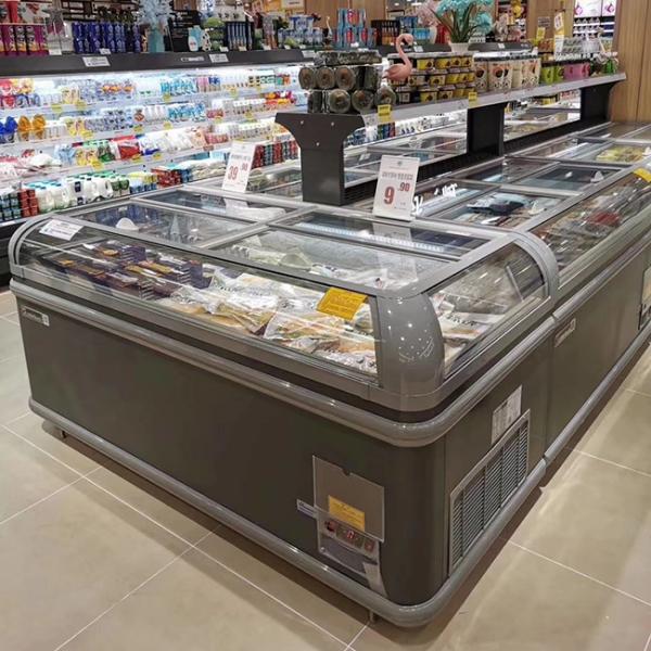 Glass Top Display Chest Deep Island Freezer With Combination Design