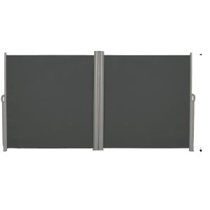 Double Side Awning, Full Aluminium Frame, 160x600 Cm, Dark Grey, For Garden