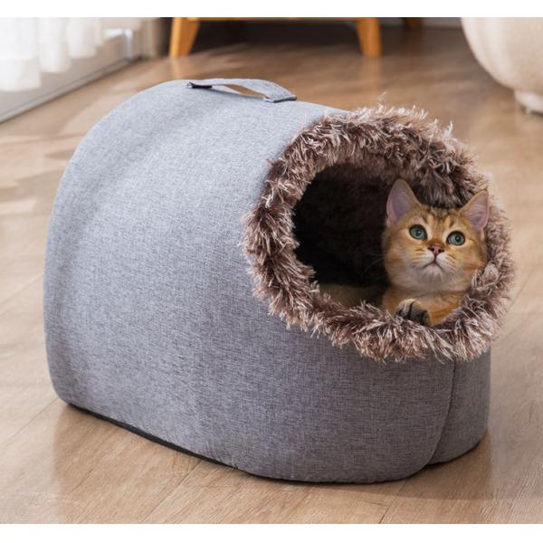Cat Small Amazon Cat Bed Cave Pets Igloo Bed Hideout Cave Cushion Washable