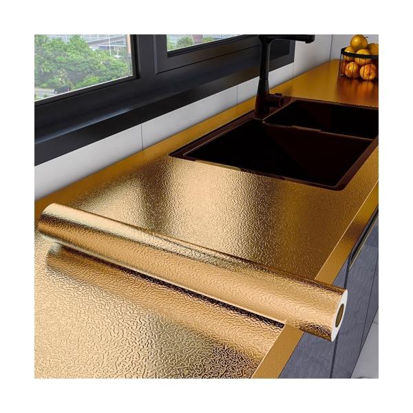 Buy PVC Removable Gold Metallic Wallpaper Aluminum Gold Foil Wallpaper at wholesale prices