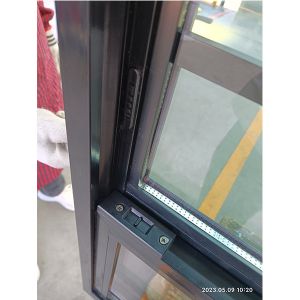 Black Anthracite UPVC Single Hung Window With Double Glass