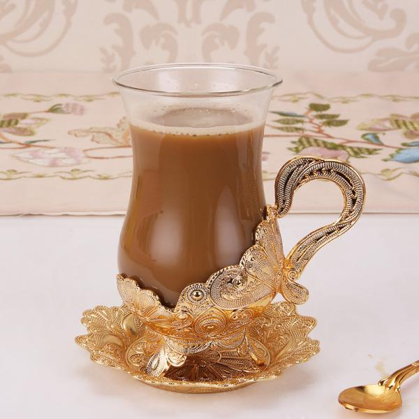 Turkish Style Clear Deluxe Vintage Glass Coffee Cups 150ml