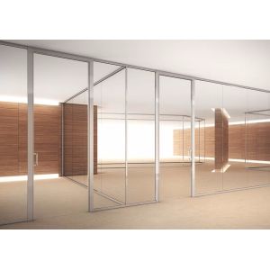 Conference Room Decorative Aluminum Clear Glass Sliding Partition Walls