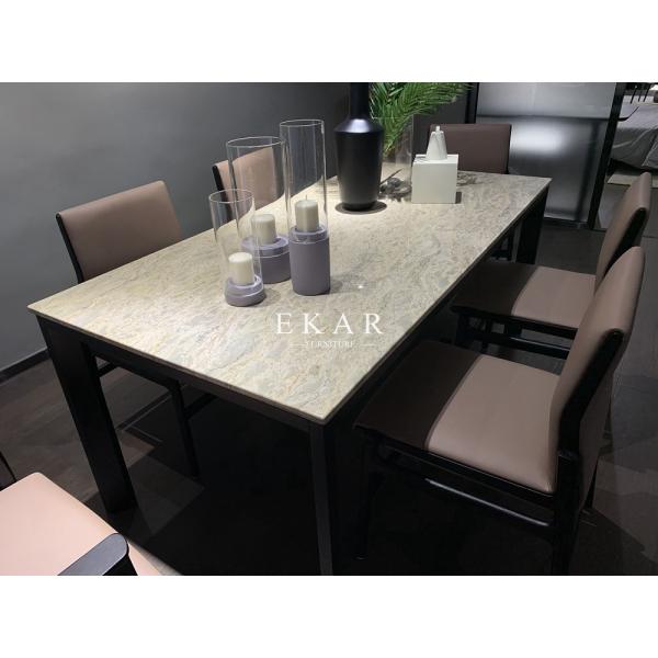 Buy Modern Rectangle Marble Top Solid Wood Set Dining Table Design at wholesale prices